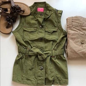 French Toast Toddlers Green Sleeveless Top